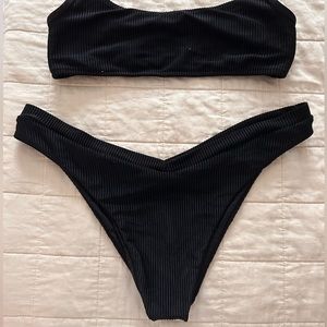 Frankie’s bikinis - medium Enzo bottoms black ribbed